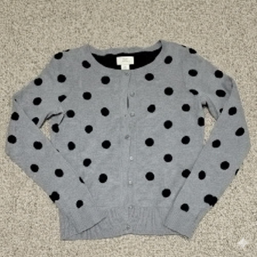 Levi's Gray Cardigan with Black Polka Dots